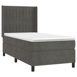 thumbnail of vidaXL Boxspringbett mit Matratze & LED Dunkelgrau 80x200 cm Samt