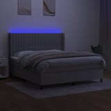 thumbnail of vidaXL Boxspringbett mit Matratze & LED Hellgrau 160x200 cm Stoff
