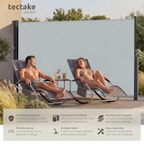 thumbnail of tectake toldo lateral enrollable impermeable acero recubierto gris 300x9x180 cm protección viento lluvia