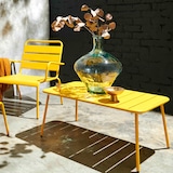 thumbnail of Table basse de terrasse acier jaune 90 x 50 cm