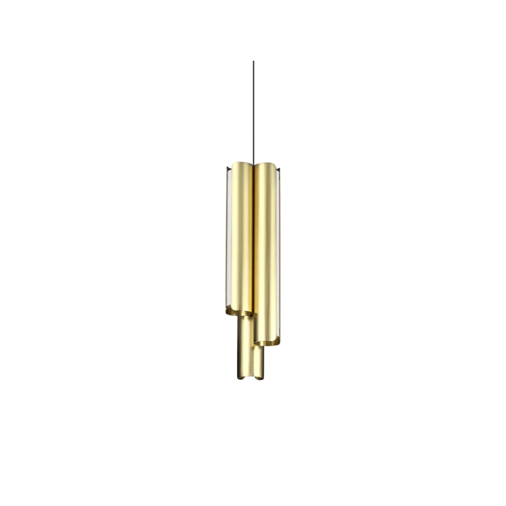ideal lux, dorica sp3 d90, sospensione in alluminio ottonato
