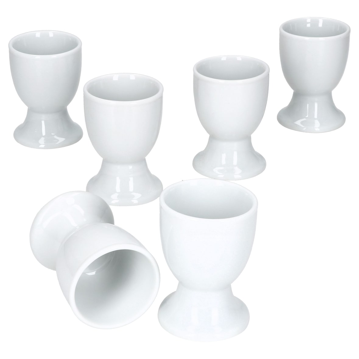 6er Set LOTTA Eierbecher weiß Porzellan 4,8cm