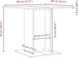 thumbnail of vidaXL Esstisch Schwarz Eichen-Optik 80x80x75 cm Holzwerkstoff