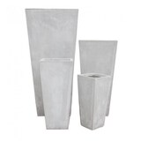 thumbnail of Vasi quadrati a cono alti da giardino in fibra di argilla set 4 pezzi Glicine -  BurlyWood