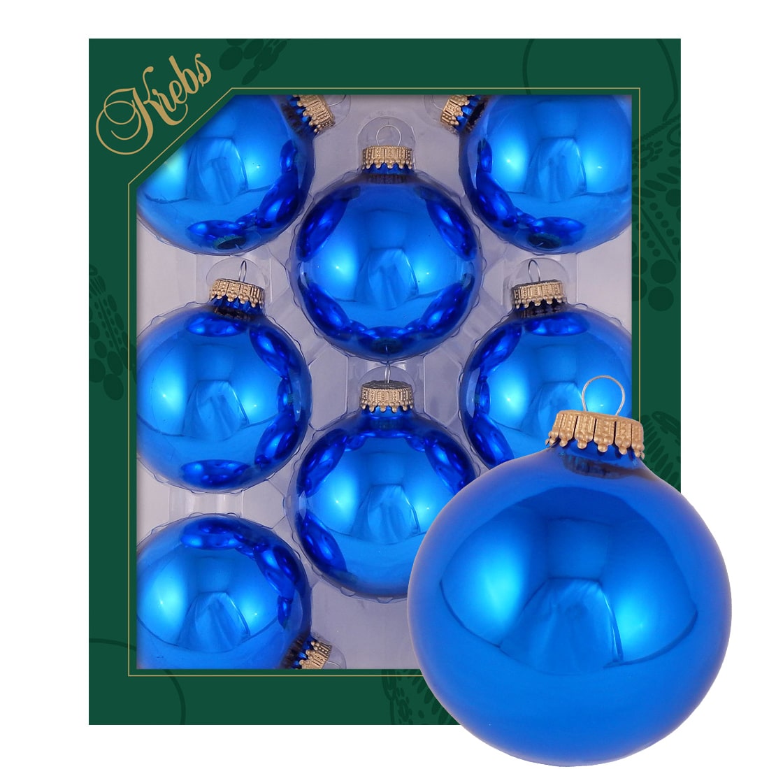 Blau glänzend 7cm Glaskugeln uni