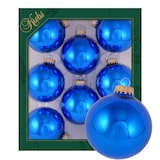 thumbnail of Blau glänzend 7cm Glaskugeln uni