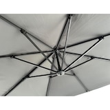 thumbnail of Gastro Ampelschirm Rome Grau, quadratisch, 3 × 3 m, 8 Streben, 210 g/m² Polyester, wasserabweisend, höhenverstellbar, 360° drehbar, ohne Volant