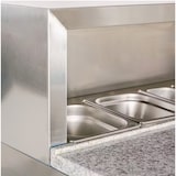 thumbnail of Gasfrit -  Mesa Refrigerada de Preparación para Pizzas y Ensaladas 3 Puertas de 1365 x700 x 1075  mm para  Cubetas GN 1/6 Encimera de Mármol y Cúpula