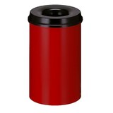 thumbnail of PROREGAL Selbstlöschender Papierkorb & Abfallsammler aus Metall | 20 Liter, HxØ 42,6x26cm | Rot, Kopfteil Schwarz