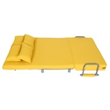 thumbnail of Fauteuil-lit HWC-K29, fauteuil pliant Canapé-lit Lit d'appoint Fauteuil relax, surface de couchage 186x97cm Tissu (270g/m²) ~ jaune