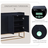thumbnail of Merax Modernes Sideboard im minimalistischen Stil 4-türiger griffloser Buffetschrank für Esszimmer, Wohnzimmer, Küche Schwarz