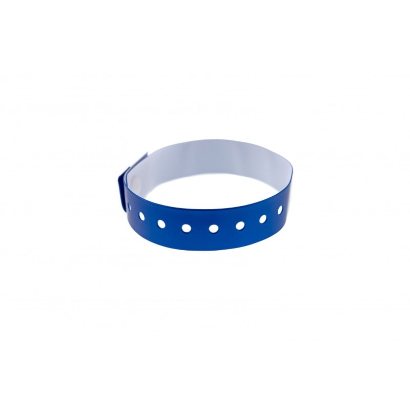Bracelet événementiel vinyle Type L - Métal - Bleu roi (lot de 100)