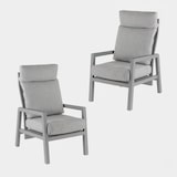 thumbnail of Pack 2 sillones de exterior reclinables, Aluminio, Color Gris, 66x77x104