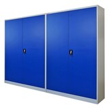 thumbnail of PROREGAL Mega Deal 2x Flügeltürenschrank ELEPHANT Metall Aktenschrank abschließbar 2 Türen 180x120x40cm Stahl 4 Ebenen Stahlschrank Blau/Lichtgrau