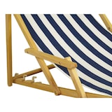 thumbnail of Holz-Liegestuhl Gartenliege mit viel Zubehör nach Wahl Stofffarbe blau-weiß V-10-317N