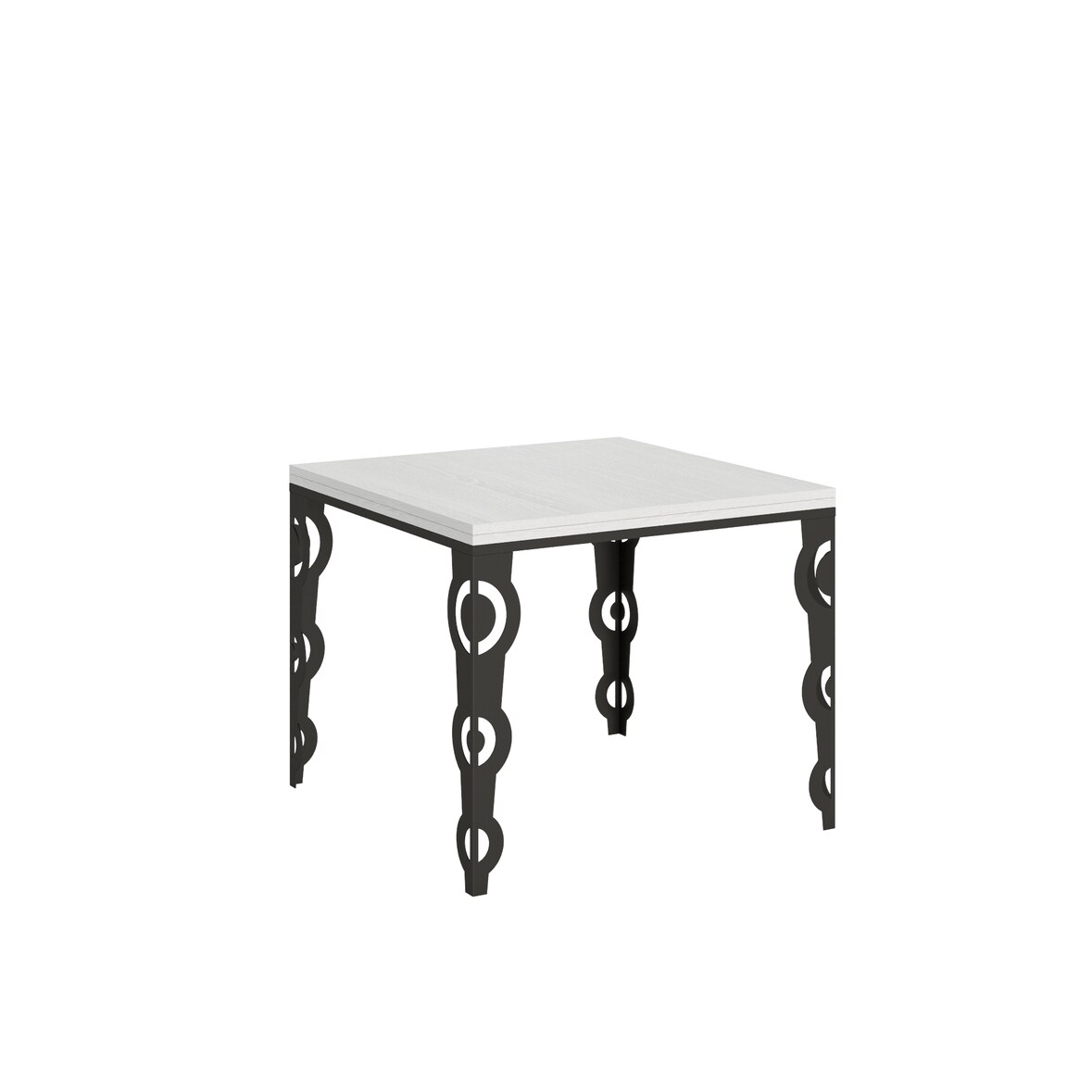 Tavolo apribile 90x90/180 cm Karamay Libra Bianco Frassino telaio Antracite