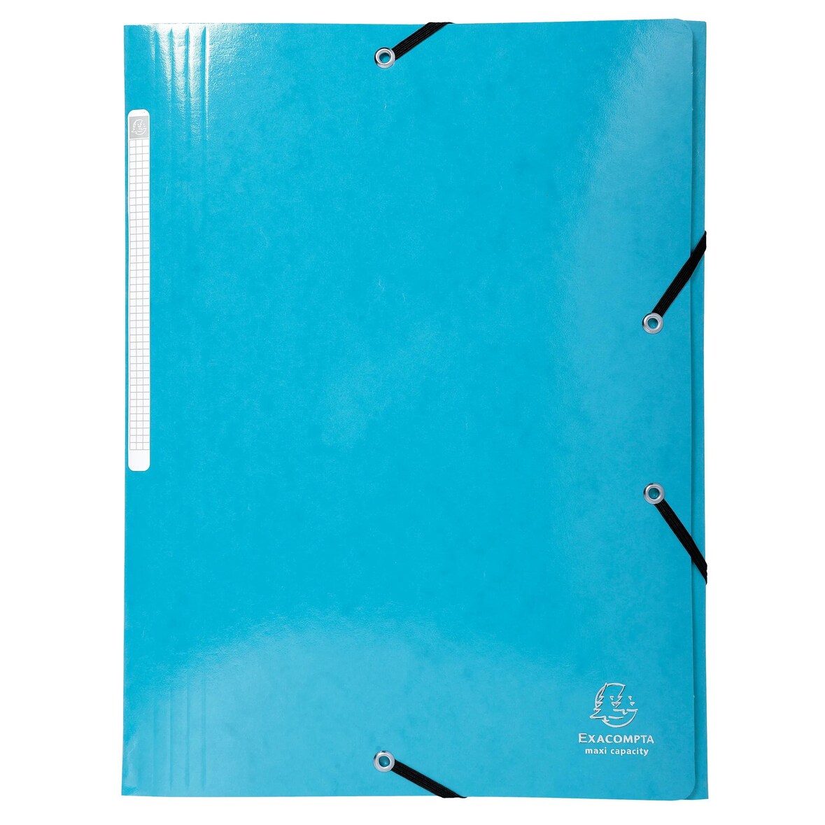 Exacompta  Cod. 55827E - Cartella 3 lembi con elastici Maxi Capacity Iderama cartoncino lustré 425 g/mq - 24x32cm azzurro  - Confezione da  25 pz.