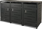 thumbnail of XL 3er-/6er-Mülltonnenverkleidung HWC-E83, Mülltonnenbox, erweiterbar 116x212x98cm ~ anthrazit Stahl, 100kg