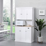 thumbnail of HOMCOM Credenza Cucina con Armadietti e Cassetto Stile Country Bianco