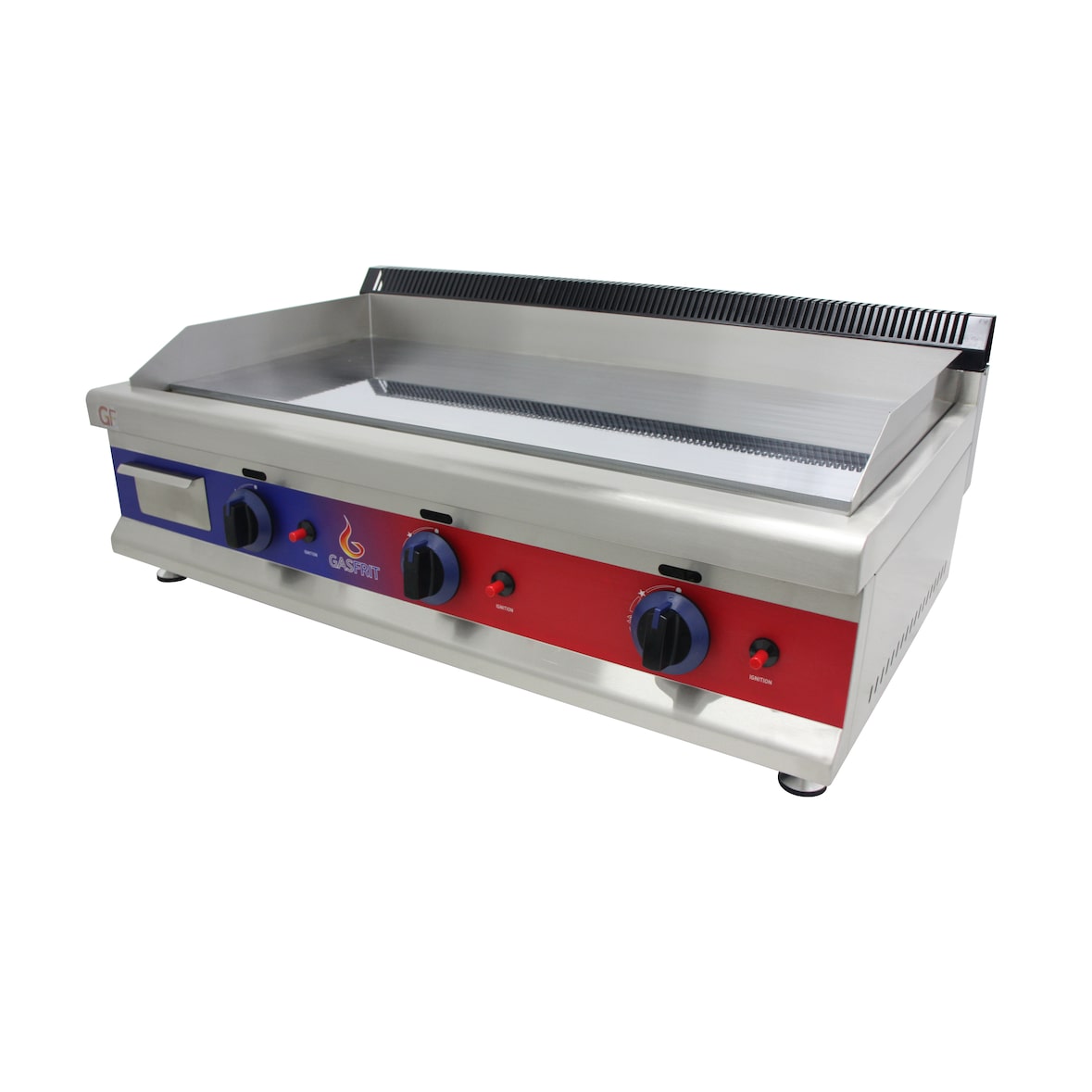 Gasfrit – Gasgrillplatte aus Hartchrom, Edelstahl, Industrie, 950 x 575 x 365 mm, 9 kW