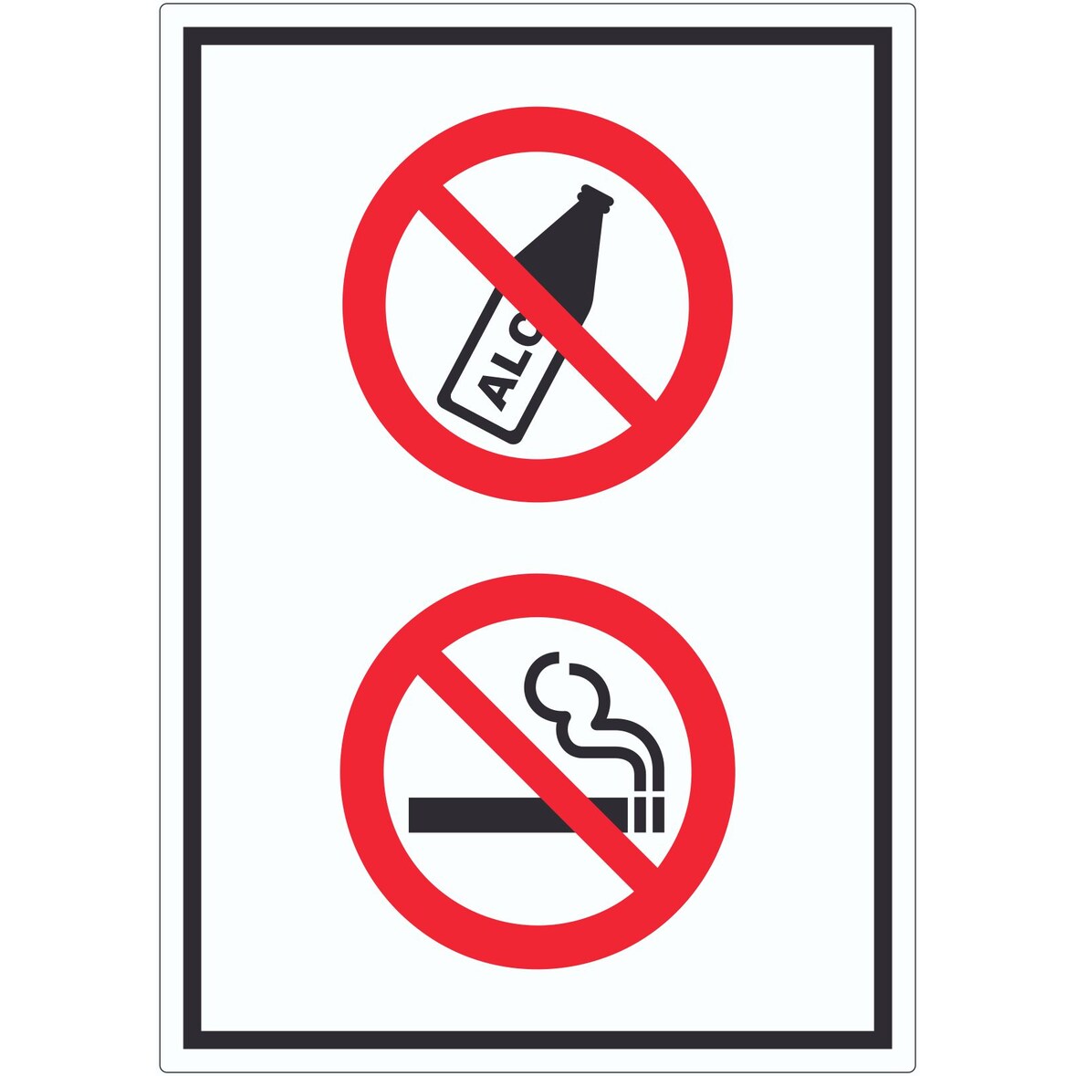 Aufkleber Alkohol Rauchen verboten Symbol A0 (841x1189mm)