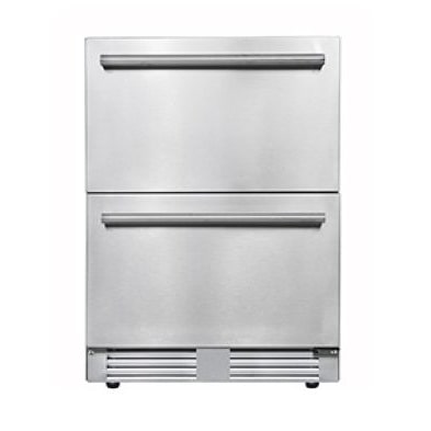 FrigeluX Réfrigérateur table top 136L extérieur encastrable sous plan, 2 tiroirs, Inox RE2T136A