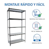 thumbnail of SimonRack Estante metálica, 1800x900x500 mm, 5 níveis, prateleira metálica, 180 kg no ponto de flexão, Antrazit/Galvanizado - Simonclick