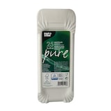 thumbnail of 25 Teller, Pappe "pure" eckig 8 cm x 21 cm weiss mit Anfasser