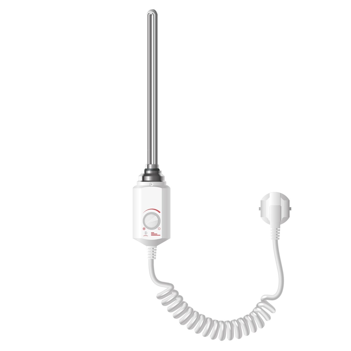 ECD Germany Heizstab 1200 W Weiß – Elektrischer Heizstab mit Thermostat & Temperaturregler, Heizpatrone mit Stecker für Badheizkörper &