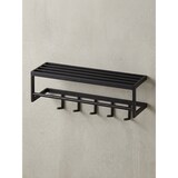 thumbnail of Wandgarderobe aus lackiertem Stahl, Schwarz, 5 Haken, Kleiderstange. 70x20x20 cm | Kadima Design