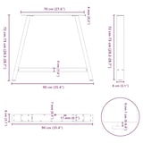 thumbnail of Pieds De Table à Manger En Forme De A 2 Pièces 90 X (72 73) Cm Acier