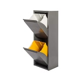 thumbnail of WellHome - Cubo de basura y reciclaje Metálico de 2 compartimentos de 34L (2x17L) en color Gris brillo - 33,5x25x92cm