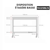 thumbnail of Mesa de trabalho em inox 1200 x 700 mm com rodas / GOLDINOX