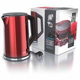 thumbnail of Arendo Wasserkocher 1,5 l 2200 W, Edelstahl, Doppelwand, Temperaturwahl 40 - 100°C mit Anzeige, rot