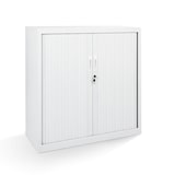 thumbnail of Armário metálico Rocada com persiana 120x198x45cm (comprimento x altura x profundidade) ral 9003 inclui 4 prateleiras cor branca.