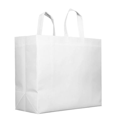 MONOUSO - Bolsa Tela TNT PREMIUM Grande Blanca 45+20x40cm (100 Uds)