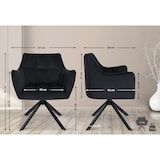 thumbnail of Capa de veludo para cadeira de jantar giratória preto/preto