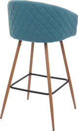 thumbnail of 2er-Set Barhocker | Sitzhöhe 74cm | Metall Holzoptik | Stoff/Textil | türkis | Barstuhl Tresenhocker Küchenhocker mit Lehne