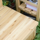 thumbnail of Outsunny Panca Contenitore da Esterno in Legno di Abete con Schienale