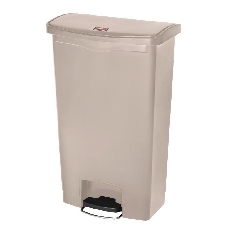 Rubbermaid Slim Jim Pedaleimer Breitseite 68  Liter beige