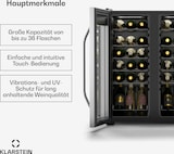 thumbnail of Klarstein Vinamour Weinkühlschrank | 2 Kühlzonen | 7 Regale | Touch-Bedienung | UV-Schutz Schwarz
