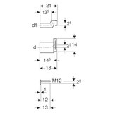 thumbnail of Geberit Wand-WC-Anschlussgarnitur Ø90/45 mm etagiert mit Befestigungsmaterial