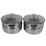 thumbnail of Edelstahl Speisenwärmer Runder Sossen Warmhaltebehälter Chafing Dish 2x 4,5 Liter