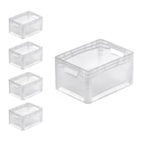 thumbnail of PROREGAL MegaDeal 5x Transparenter Eurobehälter LightLine mit offenem Griff und Auflagedeckel | HxBxT 22x30x40cm | 24 Liter | Eurobox