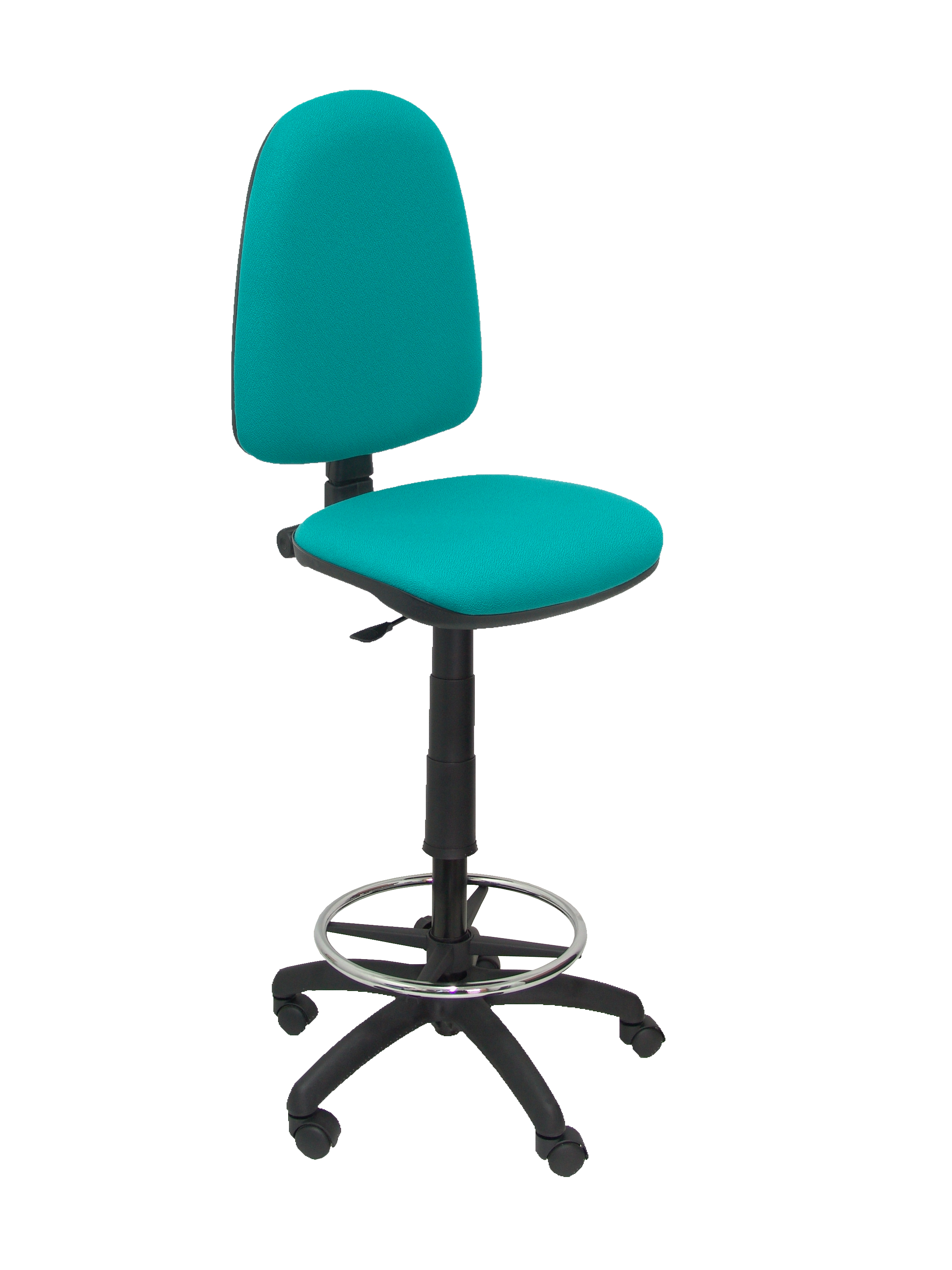 Ayna Stool Stool Banco com mecanismo de contacto permanente e anel de apoio para os pés em tecido BALI, cor verde claro