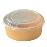 thumbnail of Saladier Kraft Jetable avec Couvercle Transparent Micro-Ondable  1100 ml  - Ø18 x 7 cm - Carton - par 100