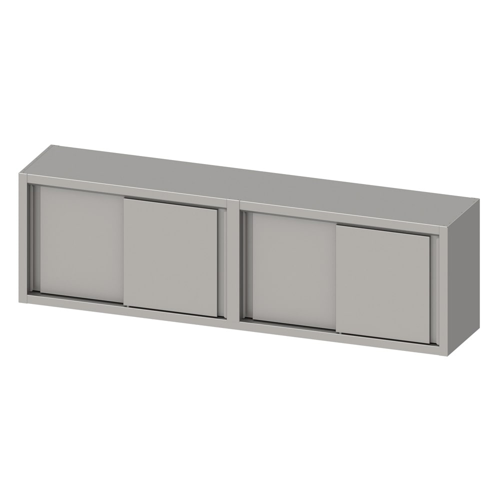 Stalgast Edelstahl Hängeschrank mit Schiebetüren 2000x300x600 mm, verschweißt