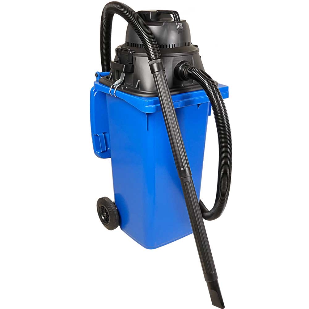 Nass- /Trockensauger/Industriesauger 1100 Watt, mit 120 Liter Behälter (DIN Mülltonne) blau