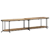 thumbnail of Helloshop26 - Meuble TV grand espace rangement 200 x 42 x 40 cm style industriel en bois massif marron 02_0057618