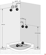 thumbnail of Duschkabine Komplettdusche Fertigdusche Dusche D46-13M1-EC 90x90 cm mit 2K Scheiben Versiegelung